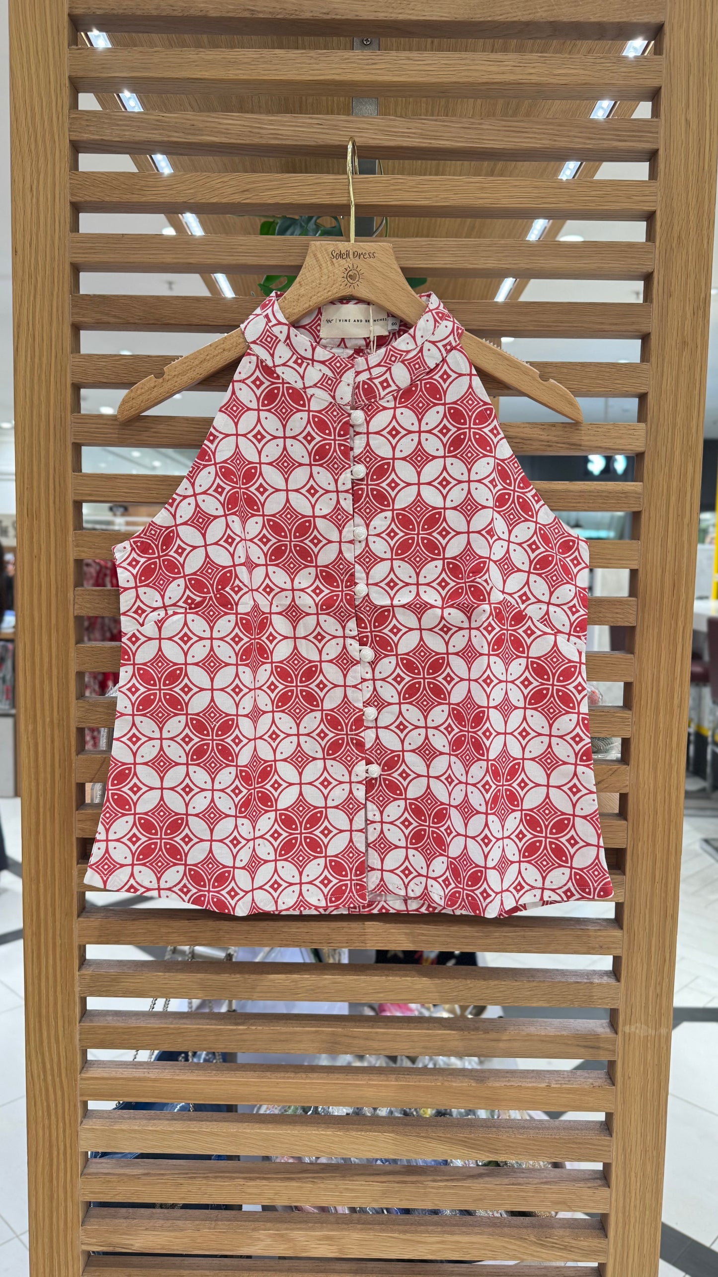 Eka Halter Batik Top |  Kawung Red