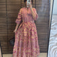 Handblock Maxi Dress  - XS  (fit UK8/10)