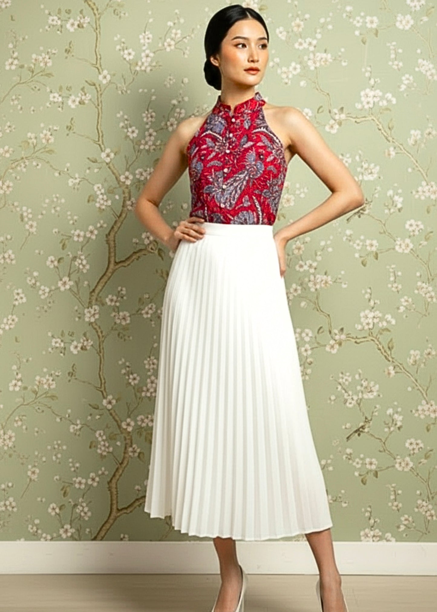 Eka Halter Batik Top | Batikfully Red