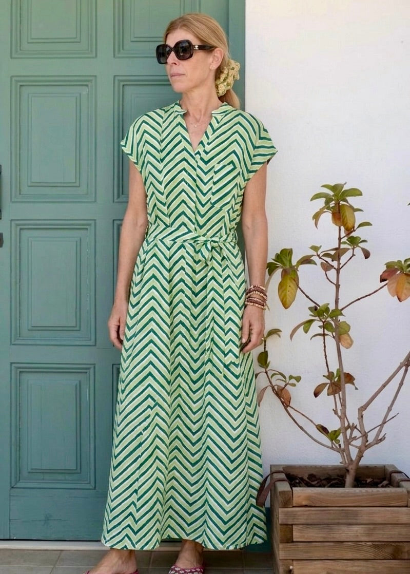 Kiara Cotton Dress | City Green