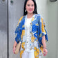 Cotton Batik Kimono- Cobalt Yellow Batik
