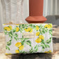 Flat Quilted Japanese Cotton Pouch - Fruity Lemon