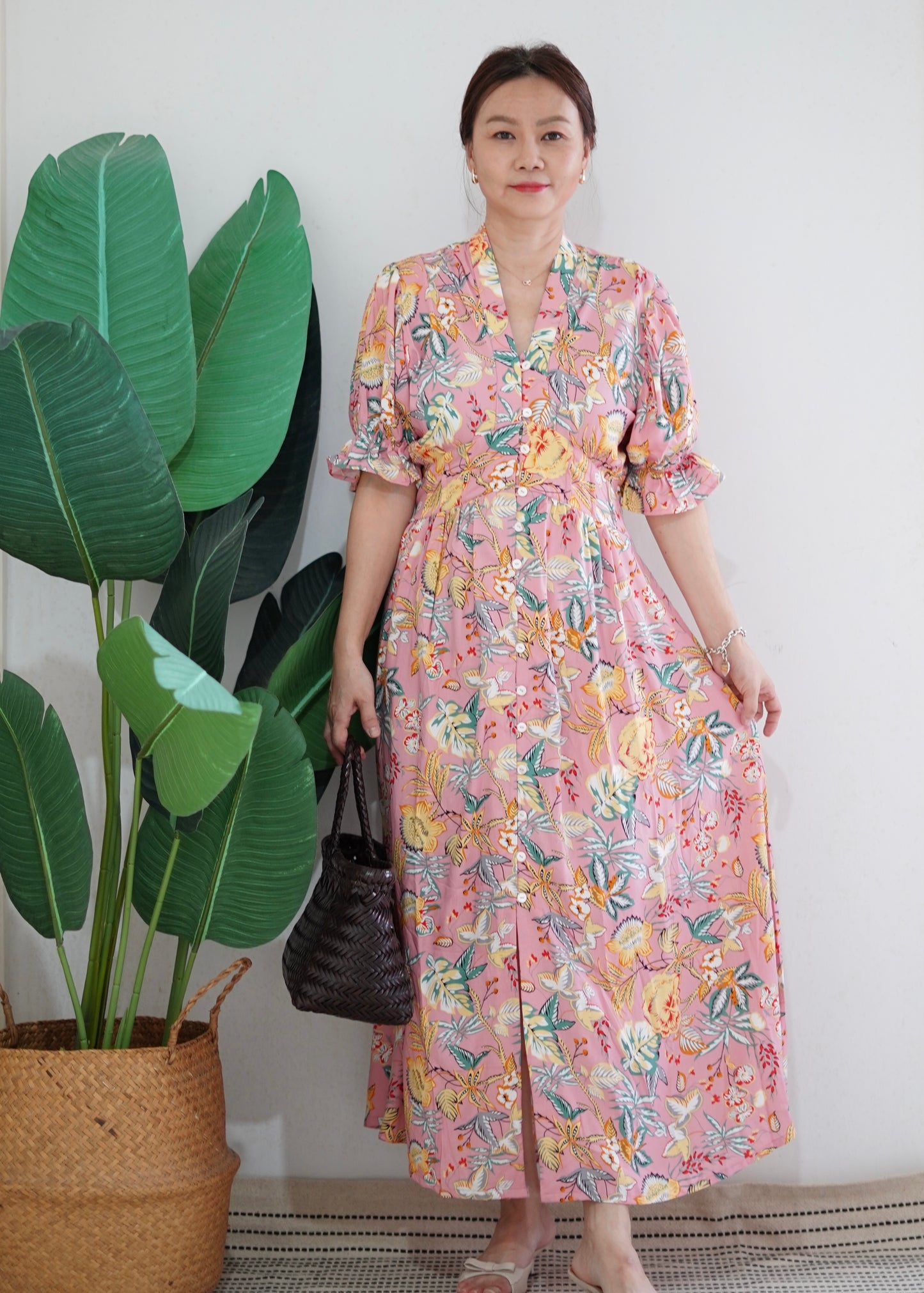 Calla Dress | Coral Pink