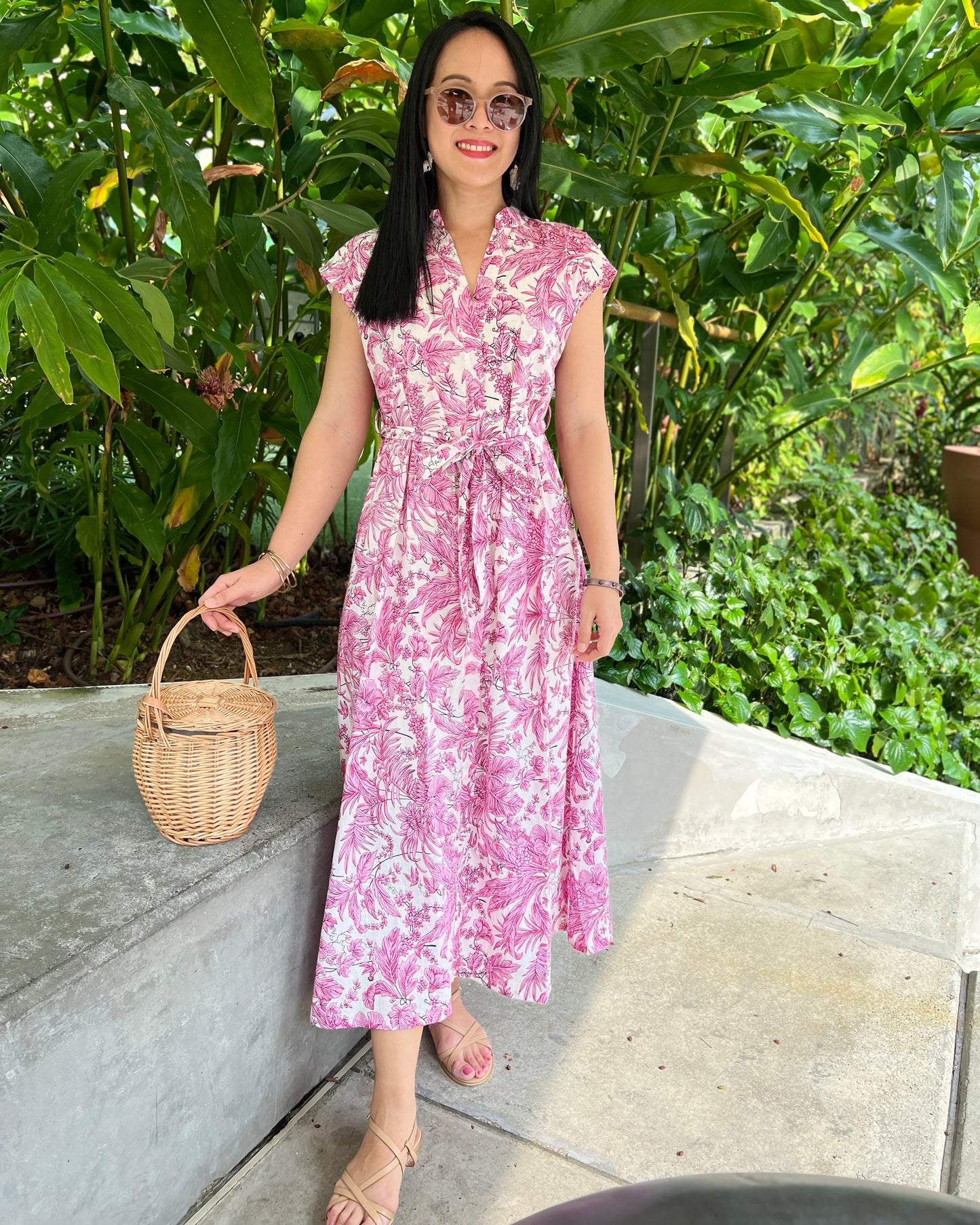 Kiara Cotton Dress - Pink Blossom