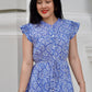 Felice Frill Sleeve Dress | Summer Blue