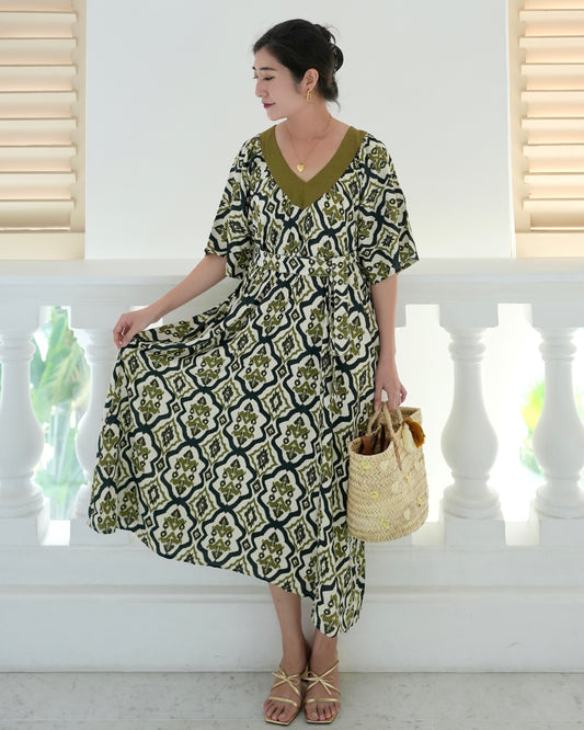 Camille Dress - Tribal Olive