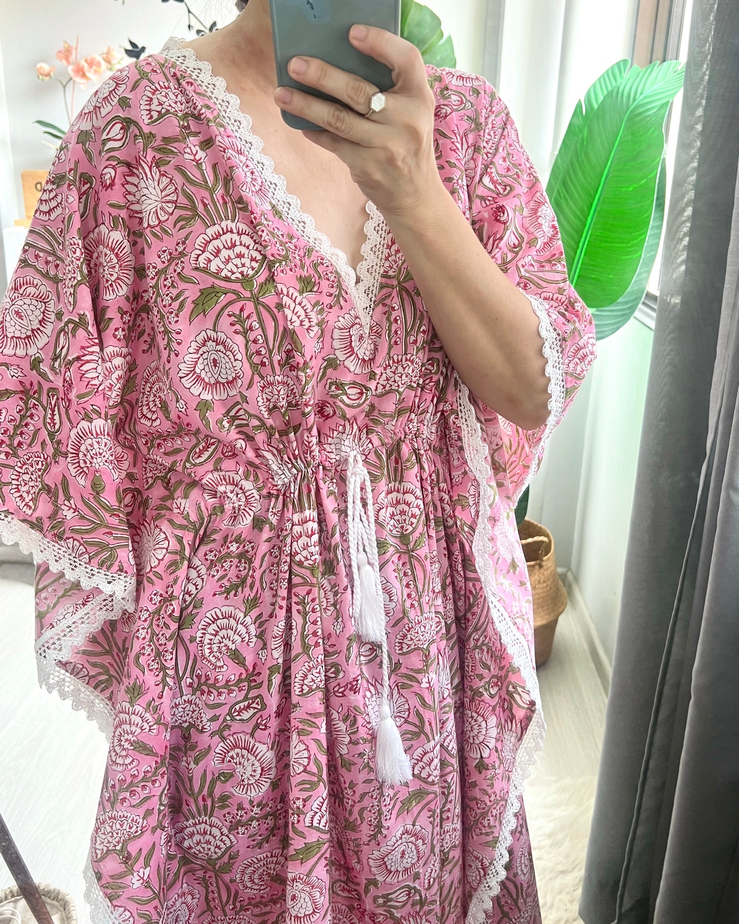 Junia Cotton Kaftan - Summer Pink