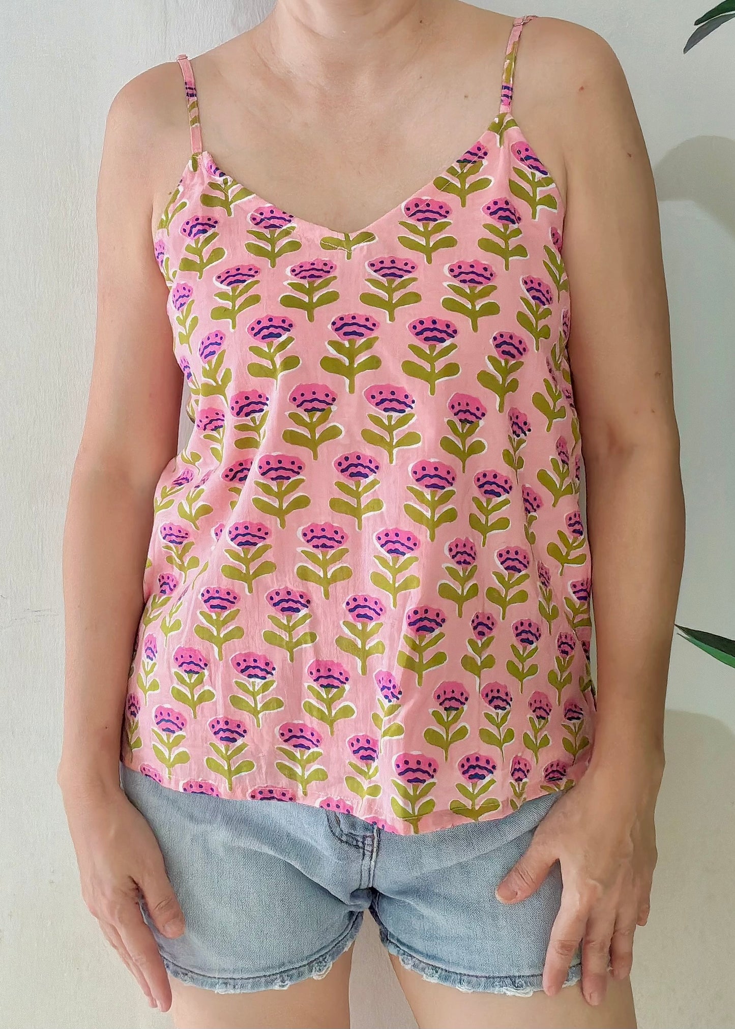 Bea Cotton Camisole - Garden Pink