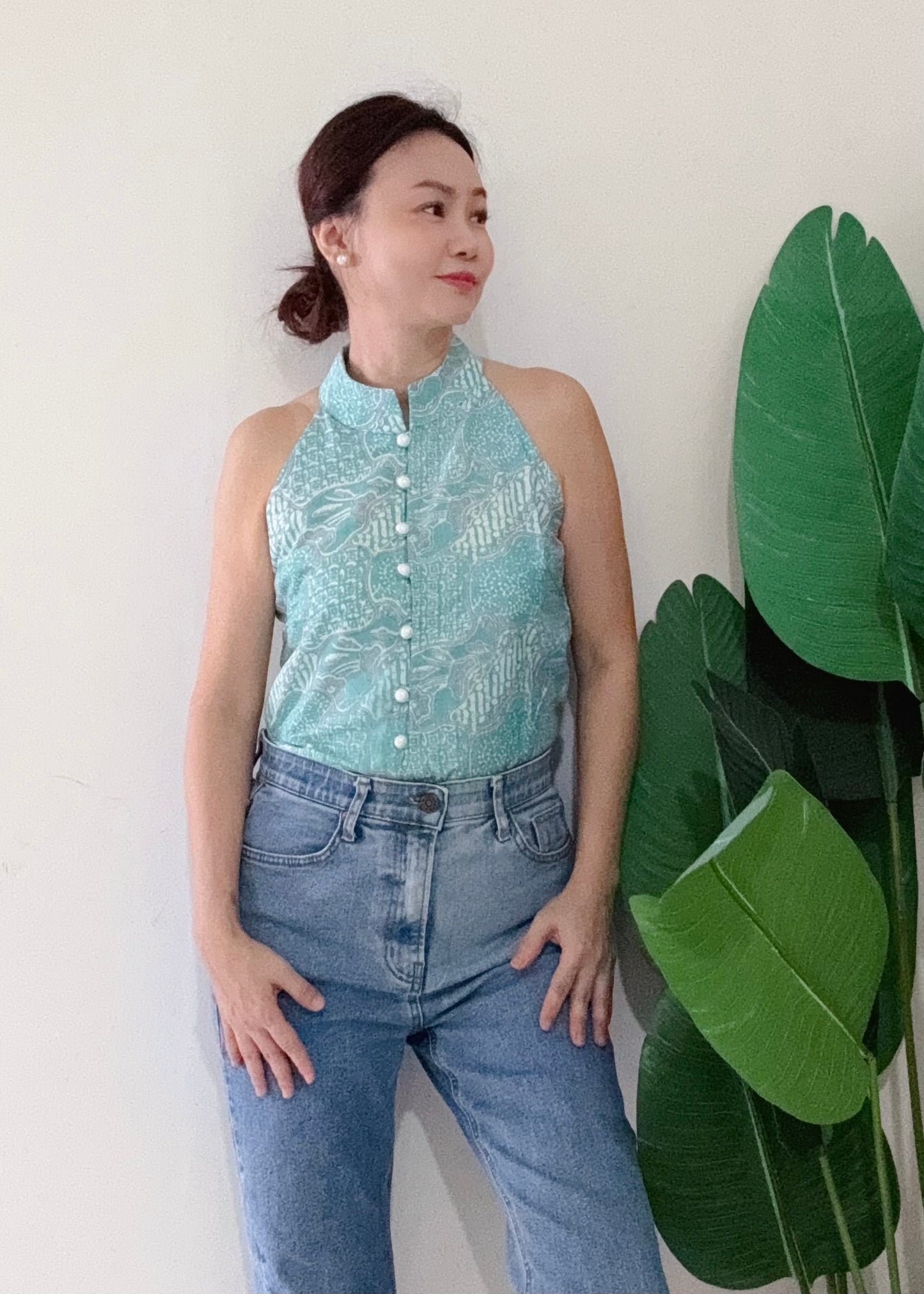 Eka Halter Batik Top | Turquoise