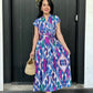 Kiara Cotton Dress | Ikat Pink