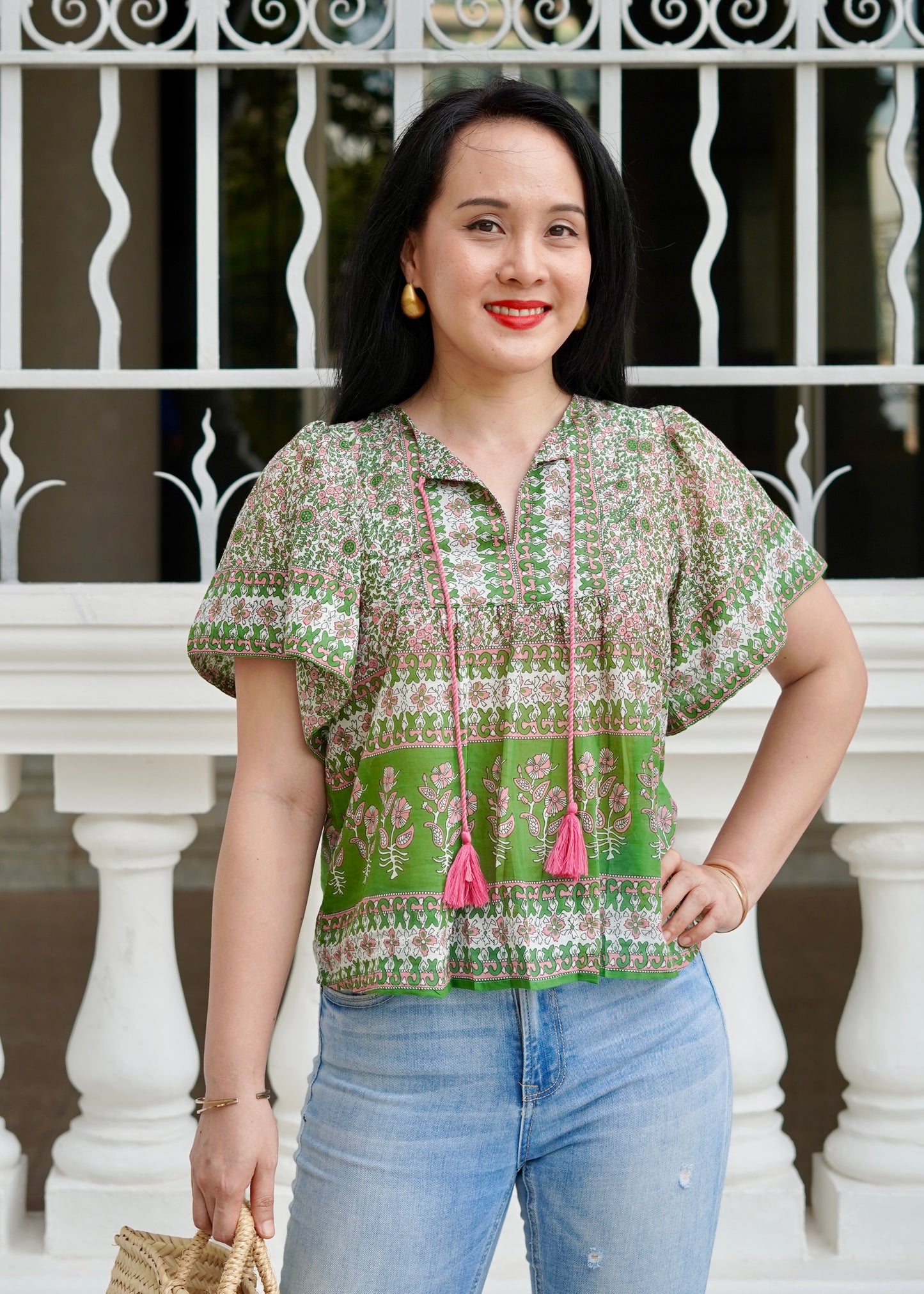 Vicky Cotton Top | Forest Green