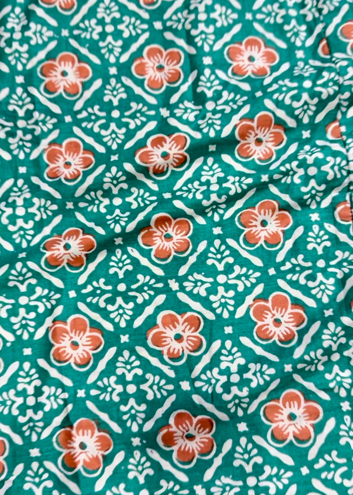 Naomi Wrap Skirt - Batik Turquoise Orange [ DM FOR STOCK AVAILABILITY AT STORE ]