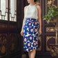 Naomi Wrap Skirt - Navy Floral