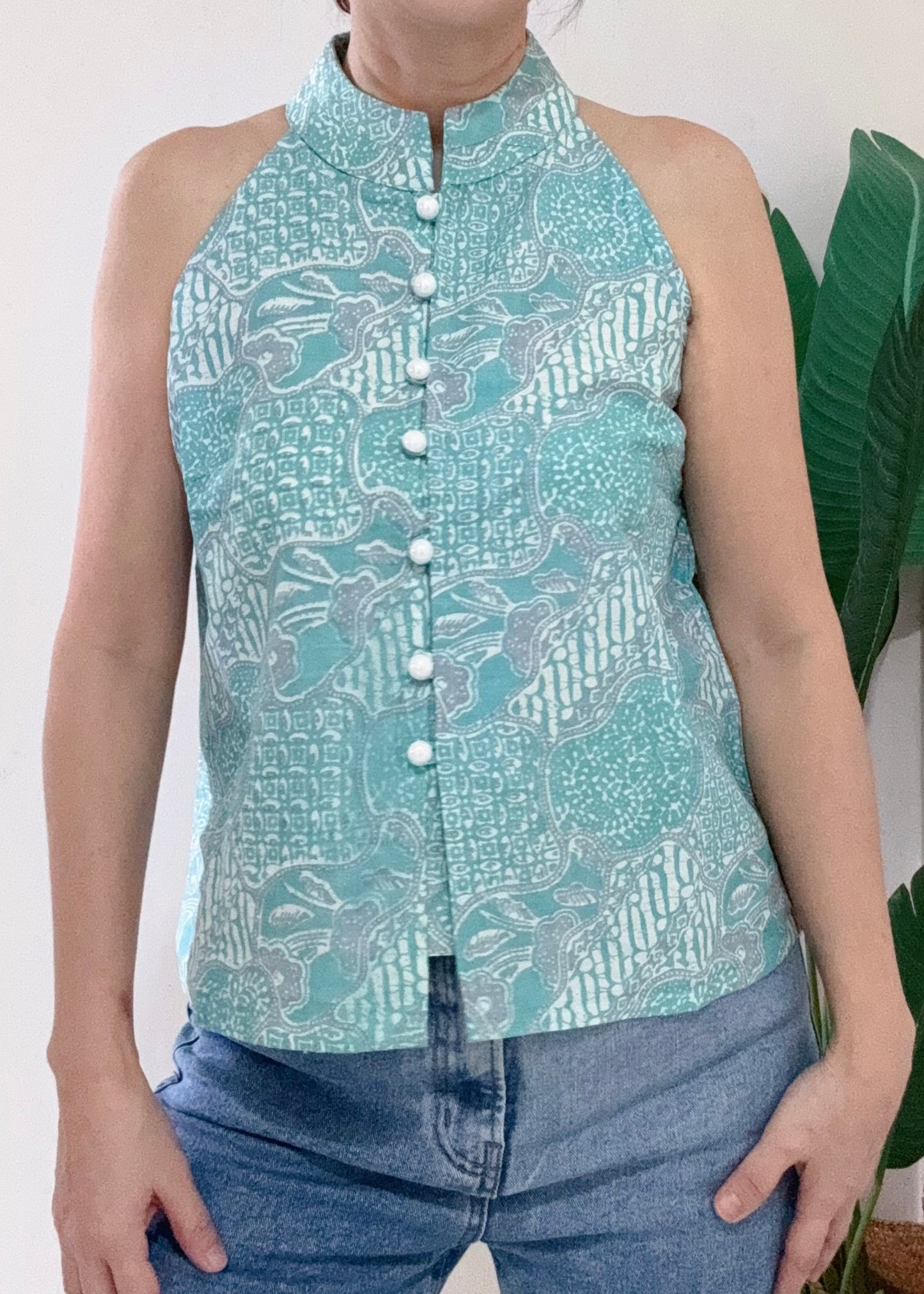 Eka Halter Batik Top | Turquoise