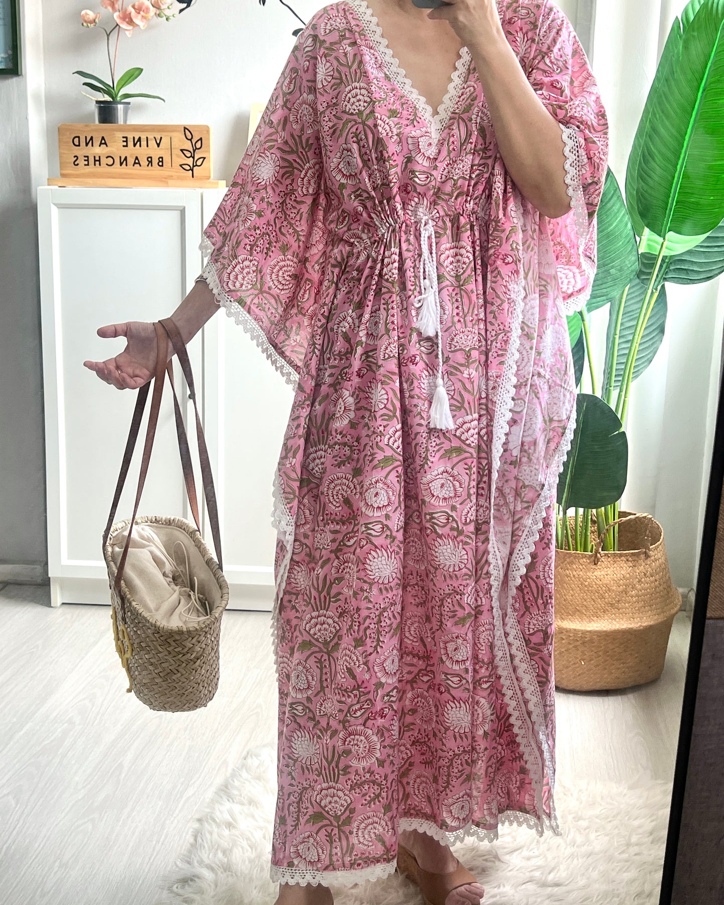 Junia Cotton Kaftan - Summer Pink