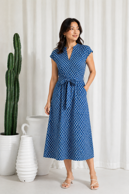 Kiara Cotton Dress | Blue Whisper