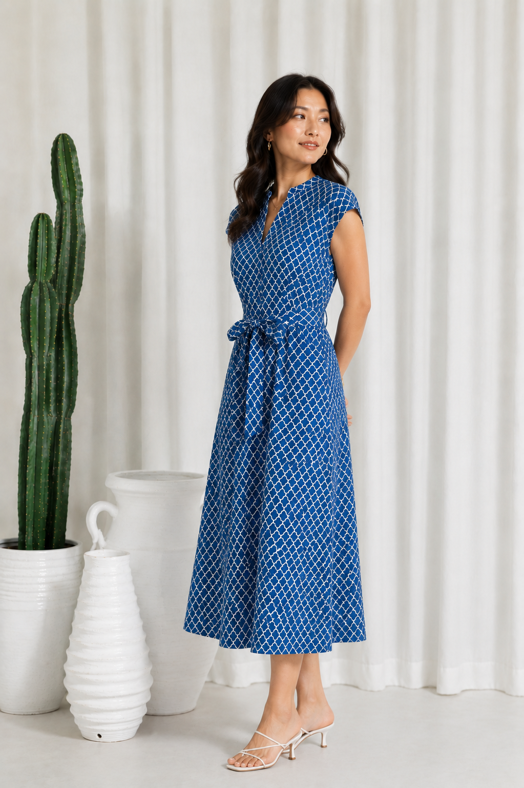Kiara Cotton Dress | Blue Whisper