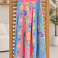 Suzie Batik A-line Skirt - Blue Pink Bloom