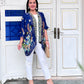 Cotton Batik Kimono- Cobalt Green Batik