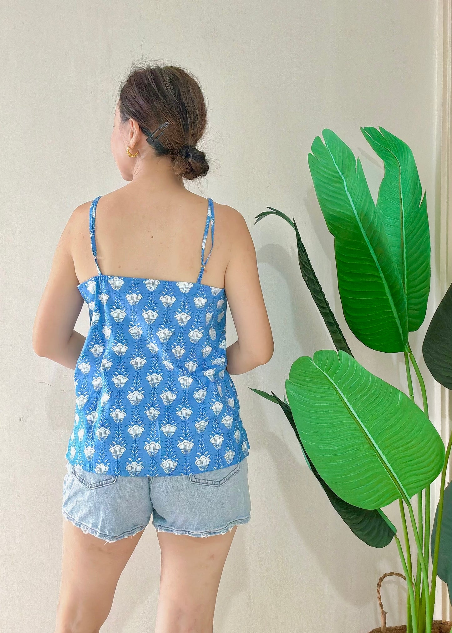 Bea Cotton Camisole - Garden Blue