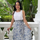 Mara Wrap Skirt | Floral Blue