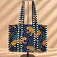 Handblock Tote Bag | Blue Leopard