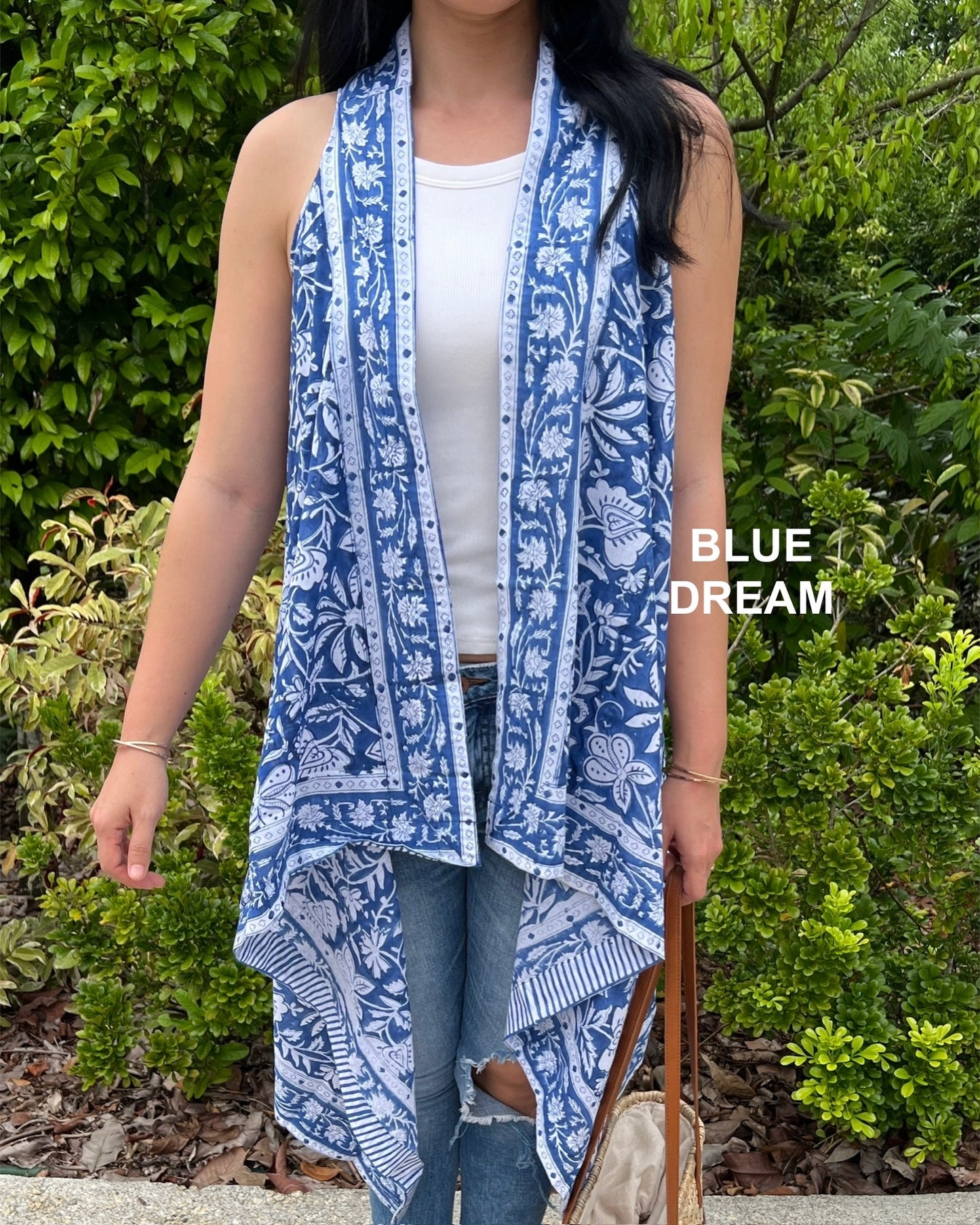 Cape Vest in Cotton Block Print - 5 Prints