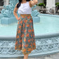 Mara Wrap Skirt | Teal Yellow