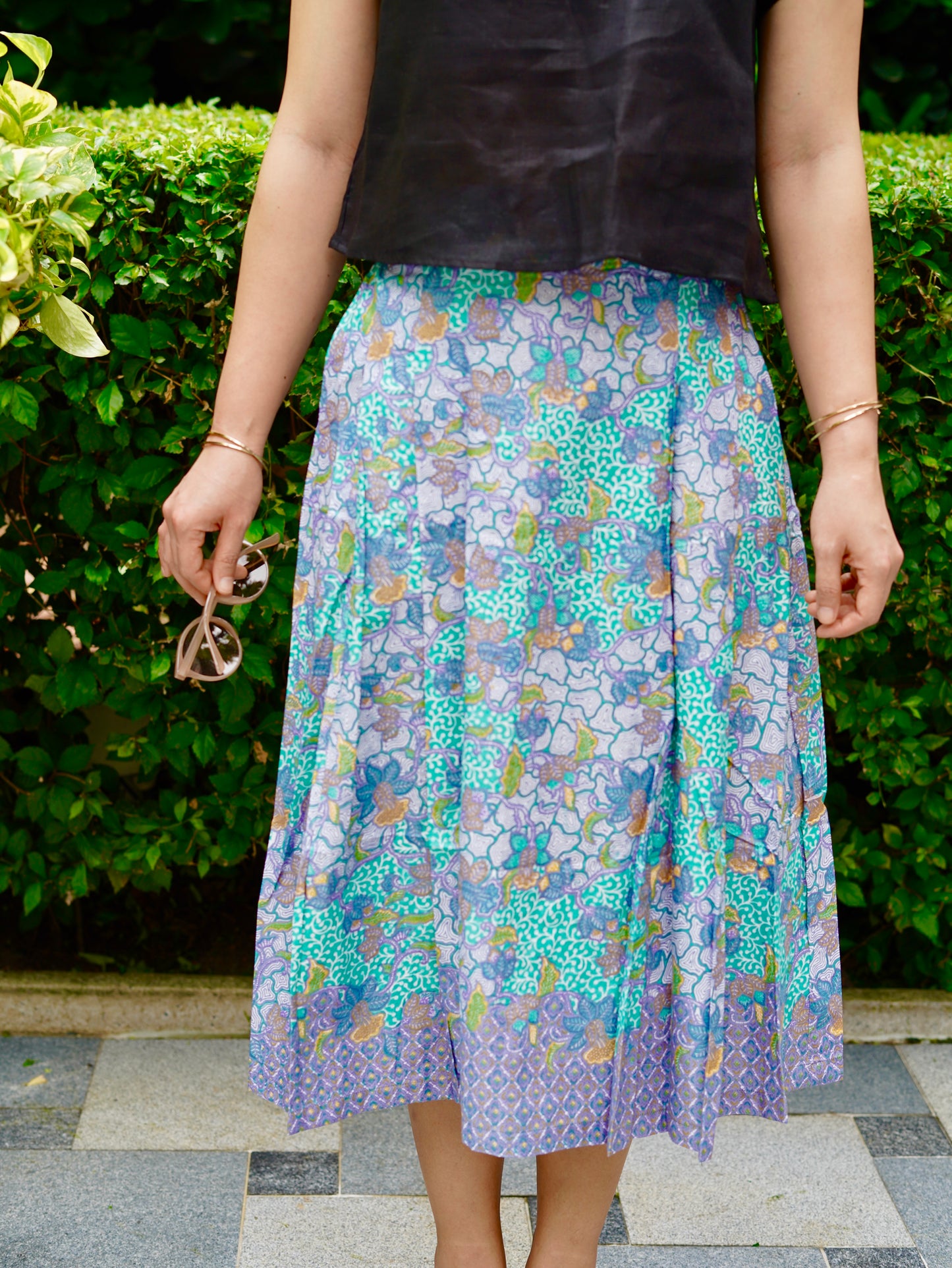 Suzie Batik A-line Skirt - Botanic Green
