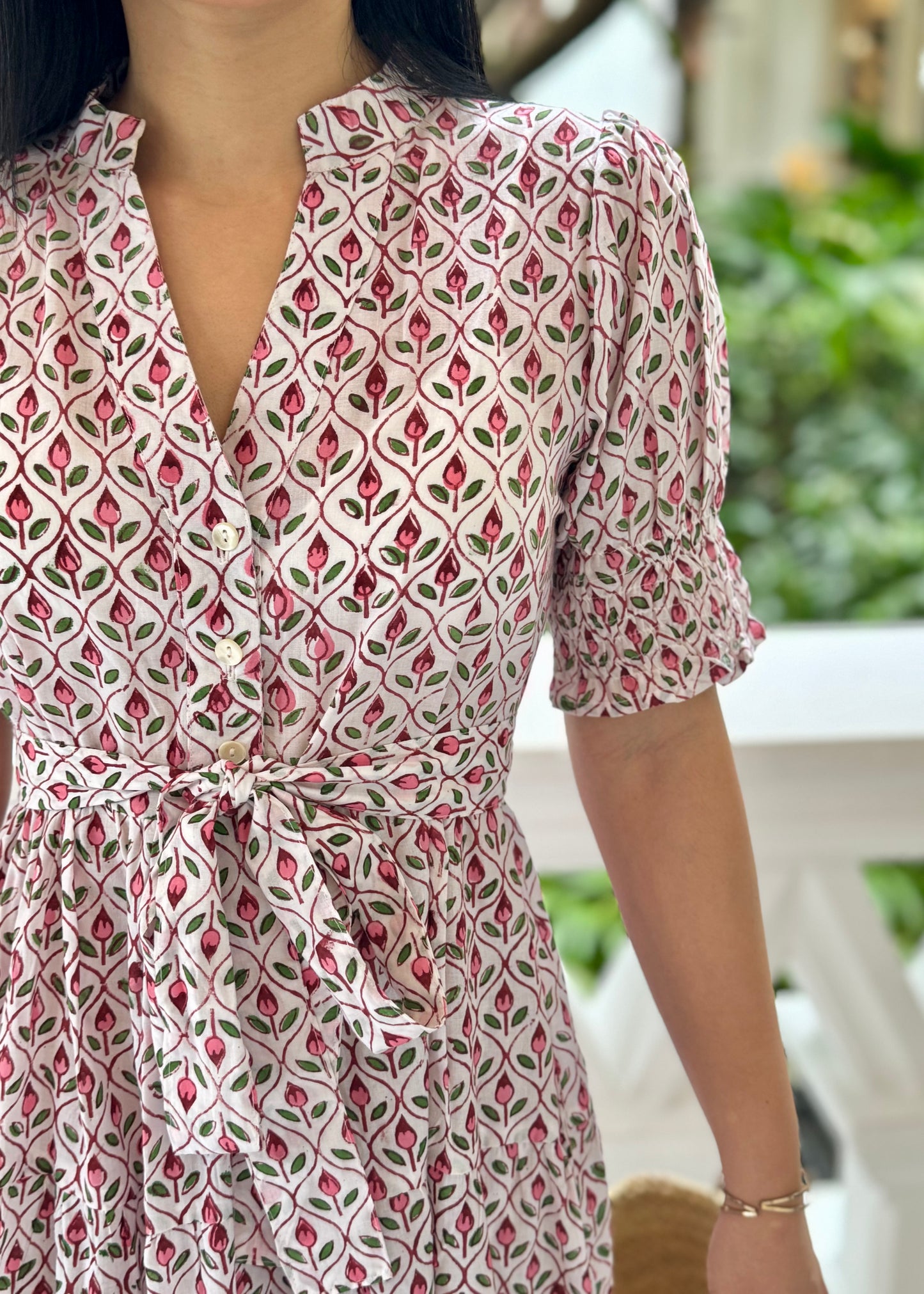 Penny Midi Dress - Pink Petals