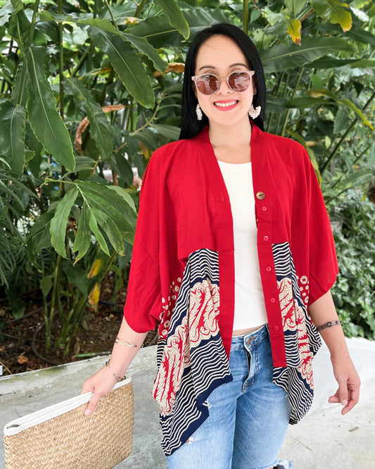 Batik Kimono- Audrey Red Batik