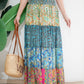 Silky Patchwork Skirt | Patchwork Teal