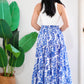 Zenus Handblock Skirt | Porcelain Blue