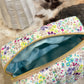 Quilted Japanese Cotton Pouch - White Dainty Floral