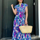 Kiara Cotton Dress | Ikat Pink