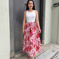 Hanis Handblock Skirt - Rose Red