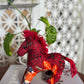 SET OF 3 : HORSE CNY ORNAMENT- Batik Red Orange