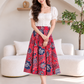 Suzie Batik A-line Skirt - Red Batik