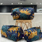 Handblock Cotton Pouch | Leopard Blue