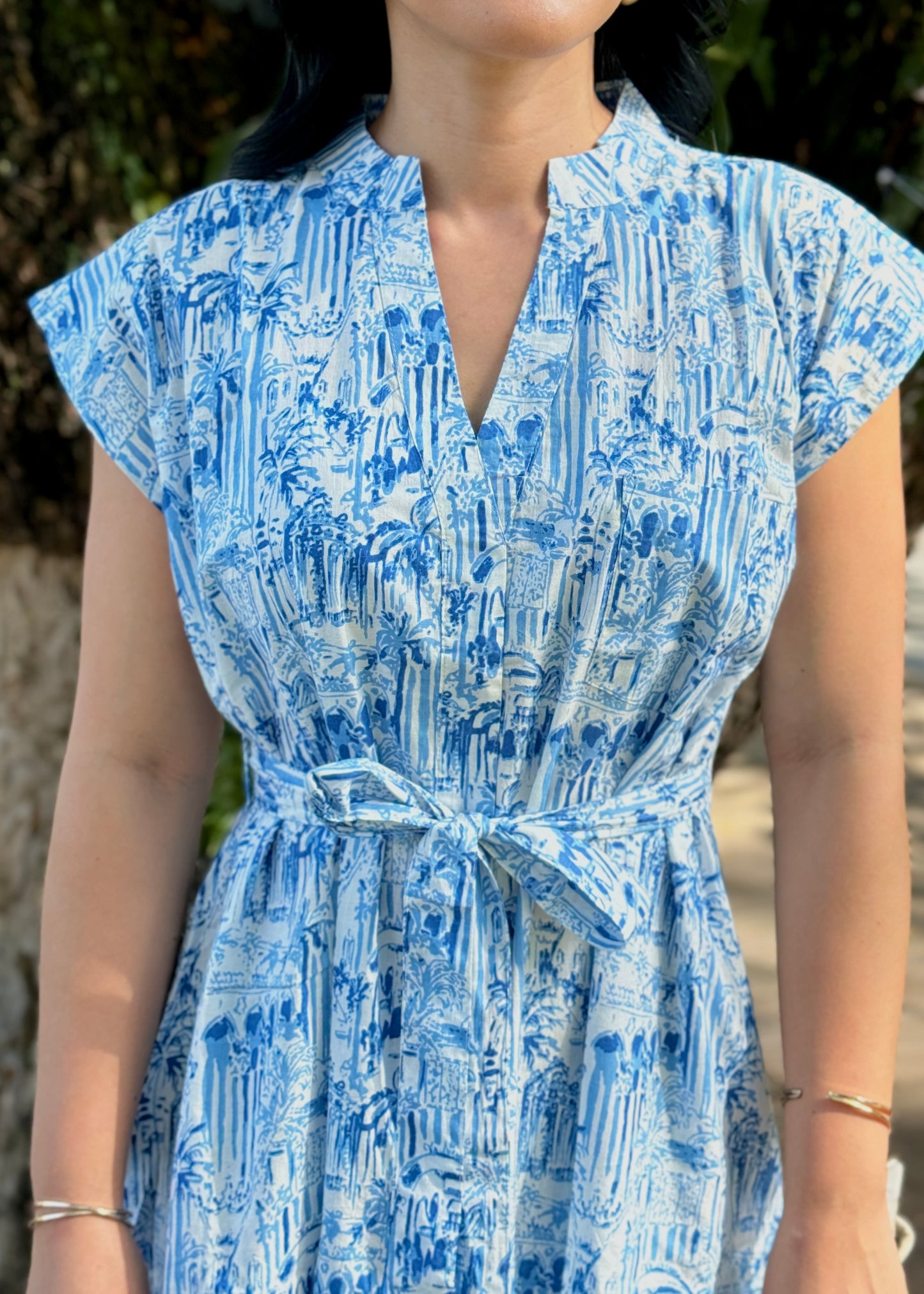 Kiara Cotton Dress - Coastal Blue