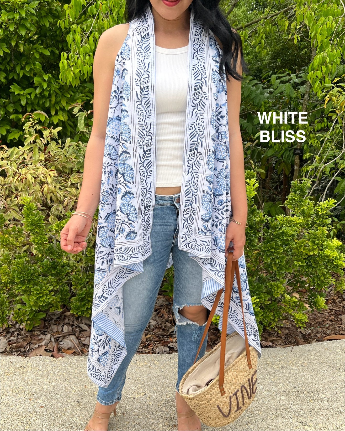 Cape Vest in Cotton Block Print - 5 Prints