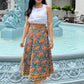 Mara Wrap Skirt | Teal Yellow