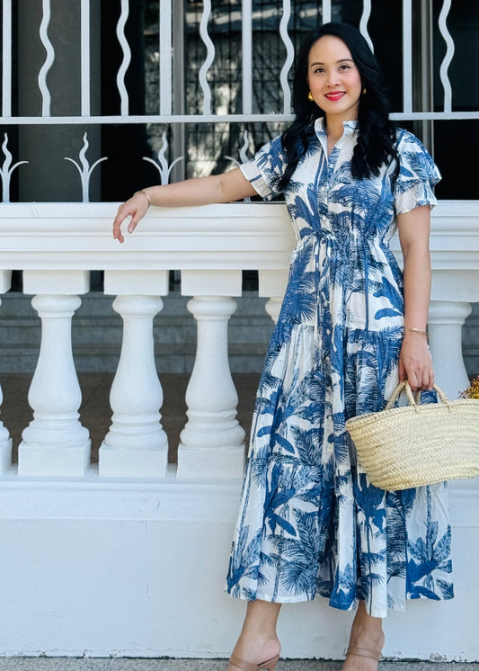 Debra Maxi Dress - Blue Palm