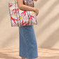 Handblock Tote Bag | Pink Floral