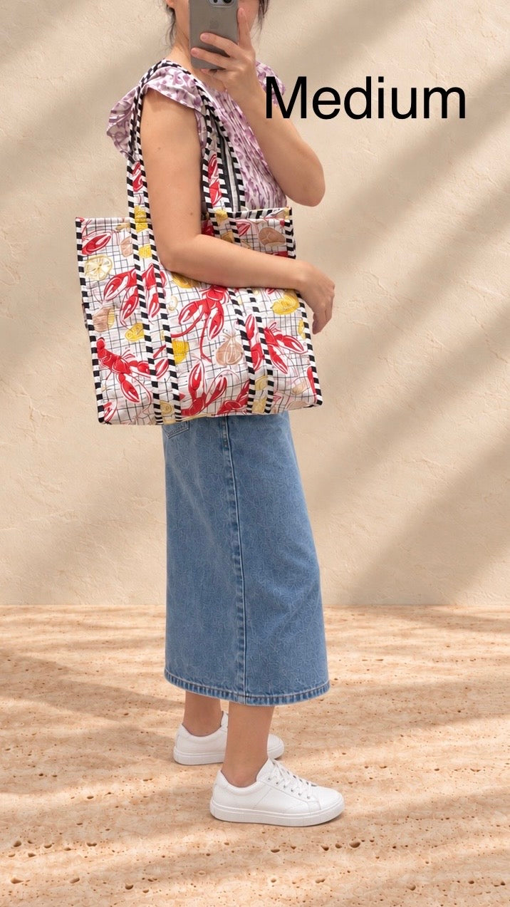 Handblock Tote Bag | Pink Floral