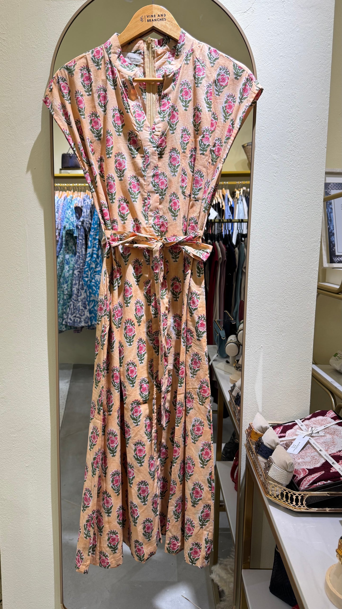 Kiara Cotton Dress | Peach Garden