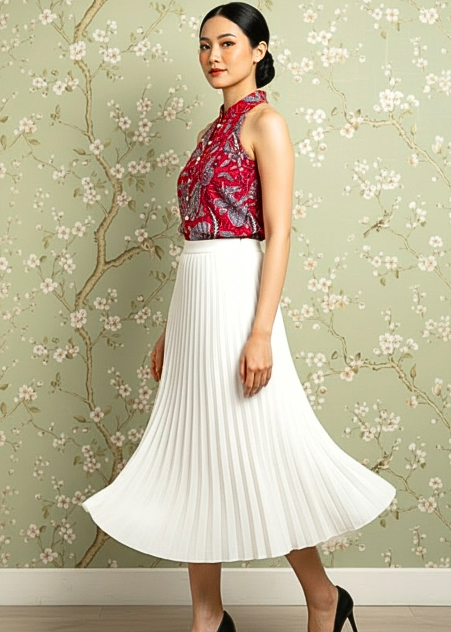 Eka Halter Batik Top | Batikfully Red