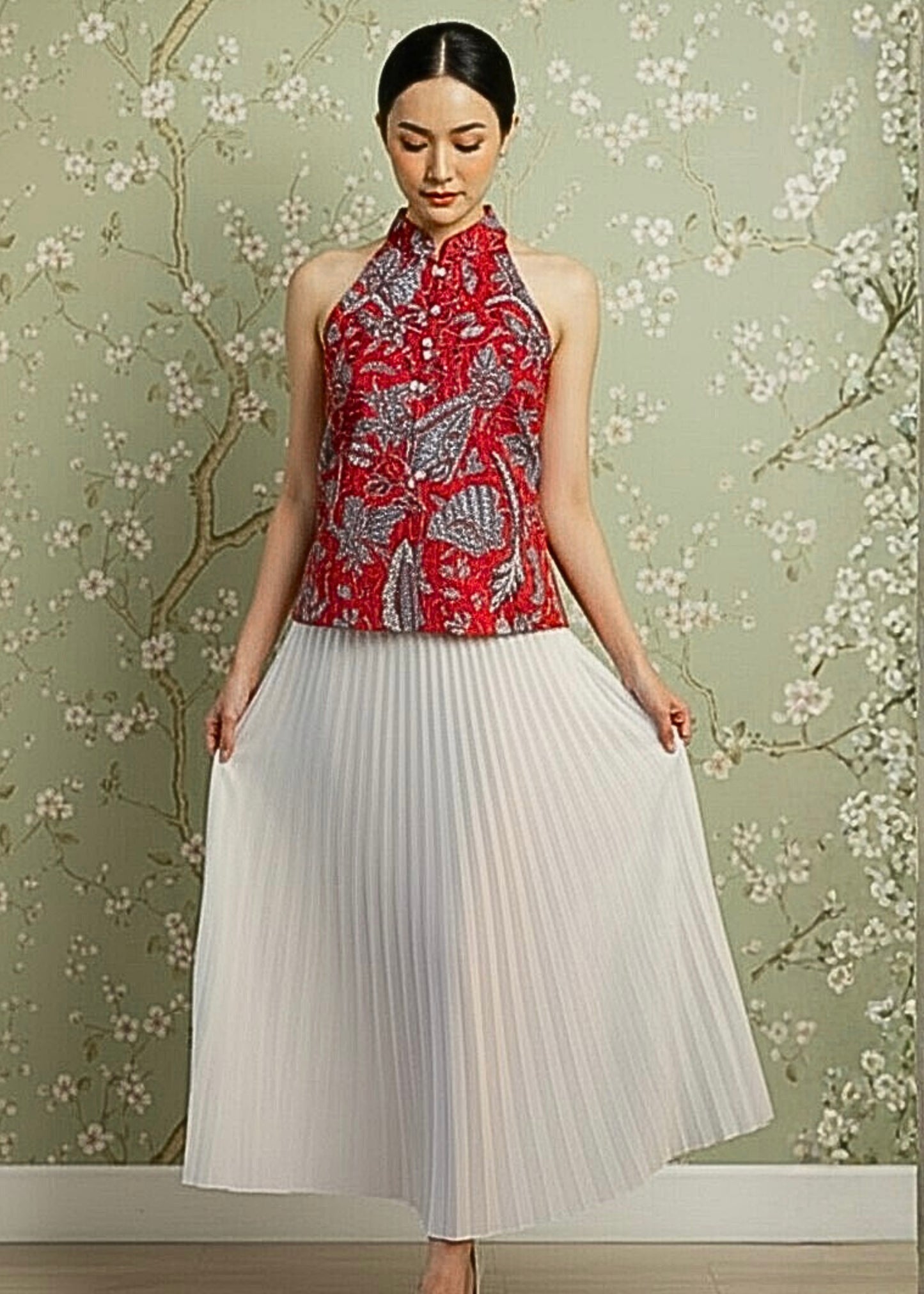 Eka Halter Batik Top | Batikfully Red