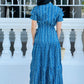 Debra Maxi Dress - Chevron Blue