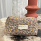 Quilted Japanese Cotton Pouch - Beige Dainty Floral